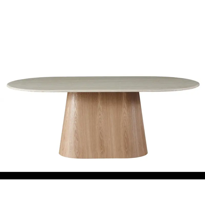 Wexley Dining Table White Travertine