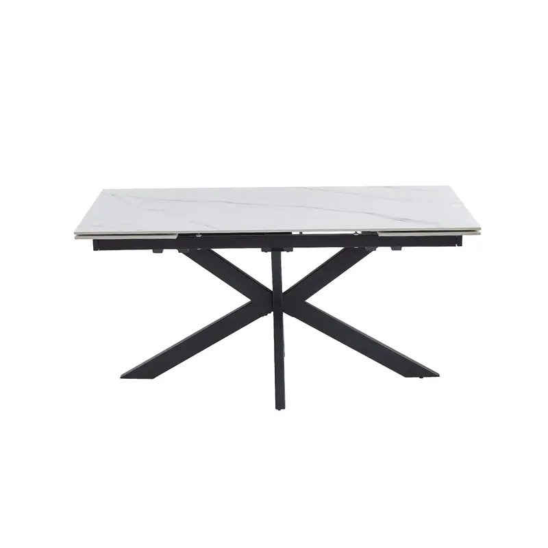 Natalie Extension Dining Table Snow White Ceramic