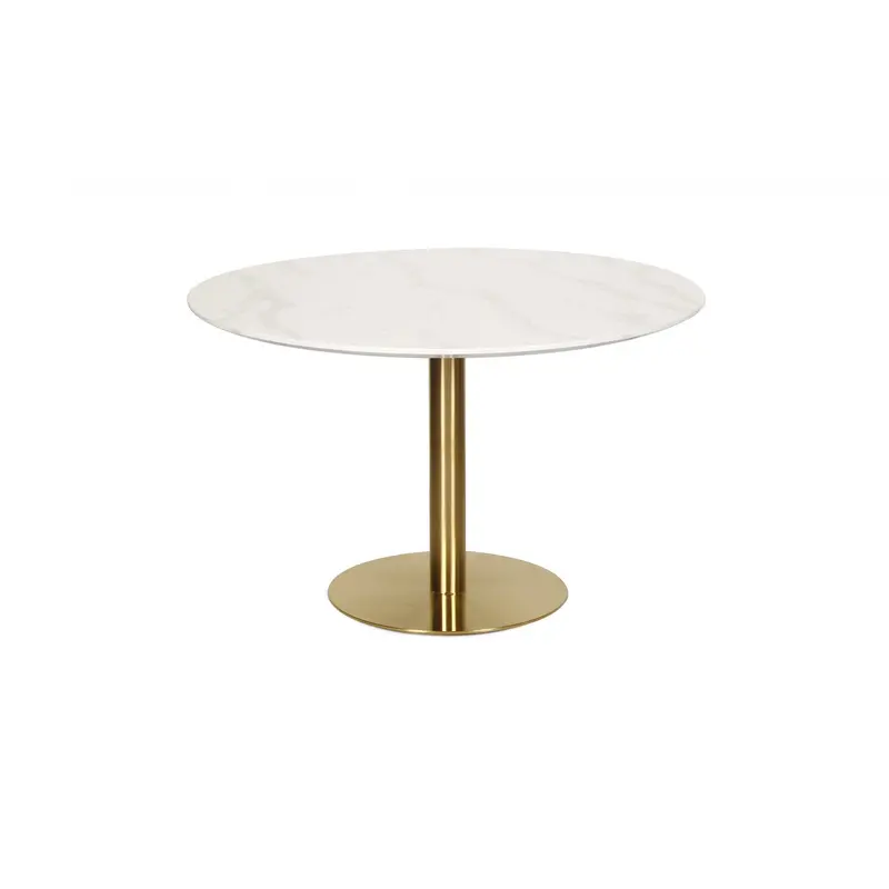 Olivia L Dining Table Marble Effect White Agaria