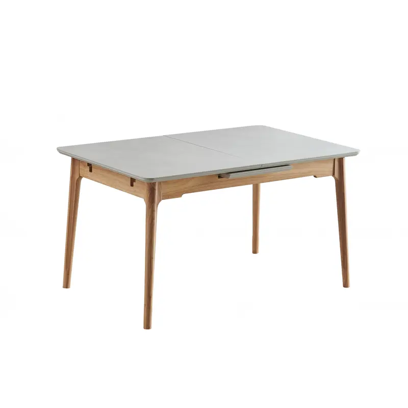 Nolan Extension Dining Table Light Grey Ceramic