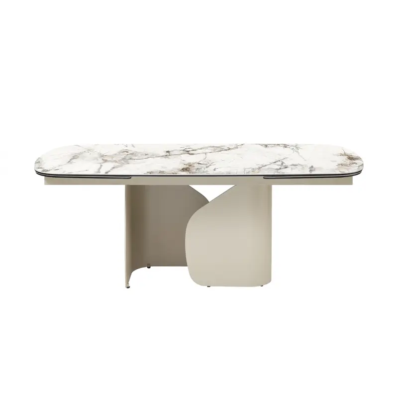 Merano Extension Dining Table Milan White Marble
