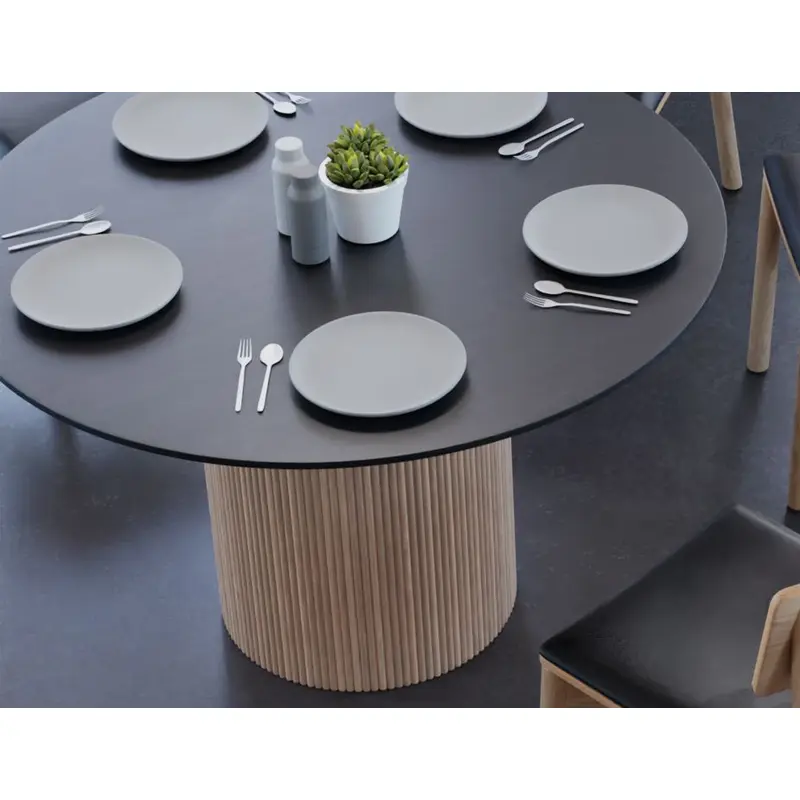 Poppy Dining Table - Black - Natural - 120cm