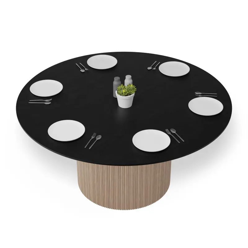 Poppy Dining Table - Black - Natural - 155cm