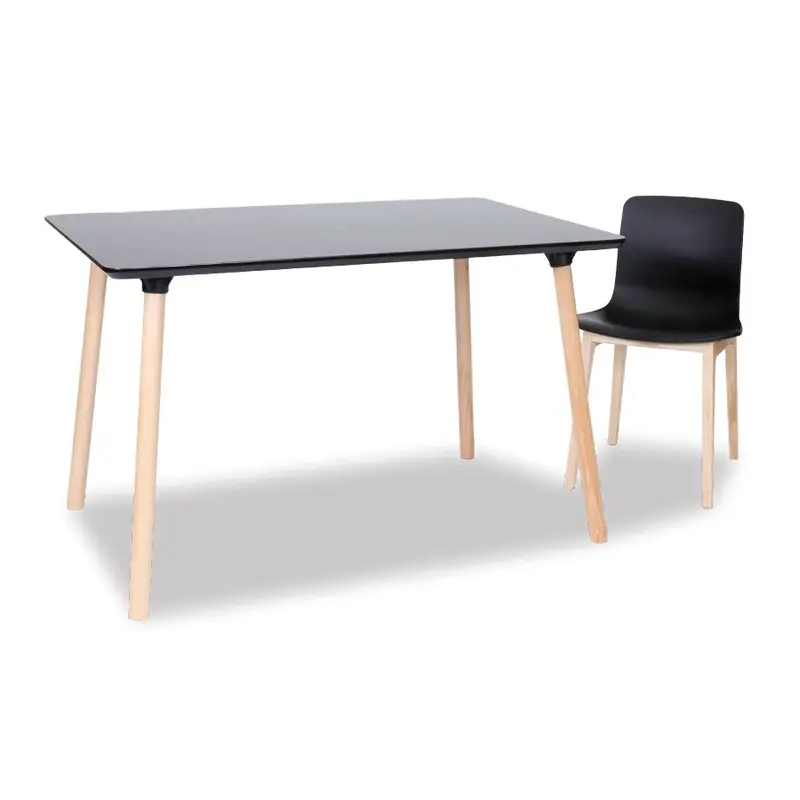 Massa Table - 120x80cm - Natural Legs - Black Top