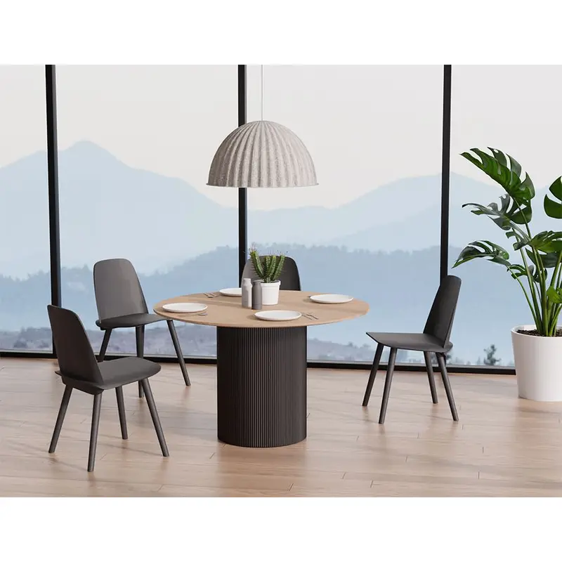 Mimi Dining Table - Black - Natural - 120cm