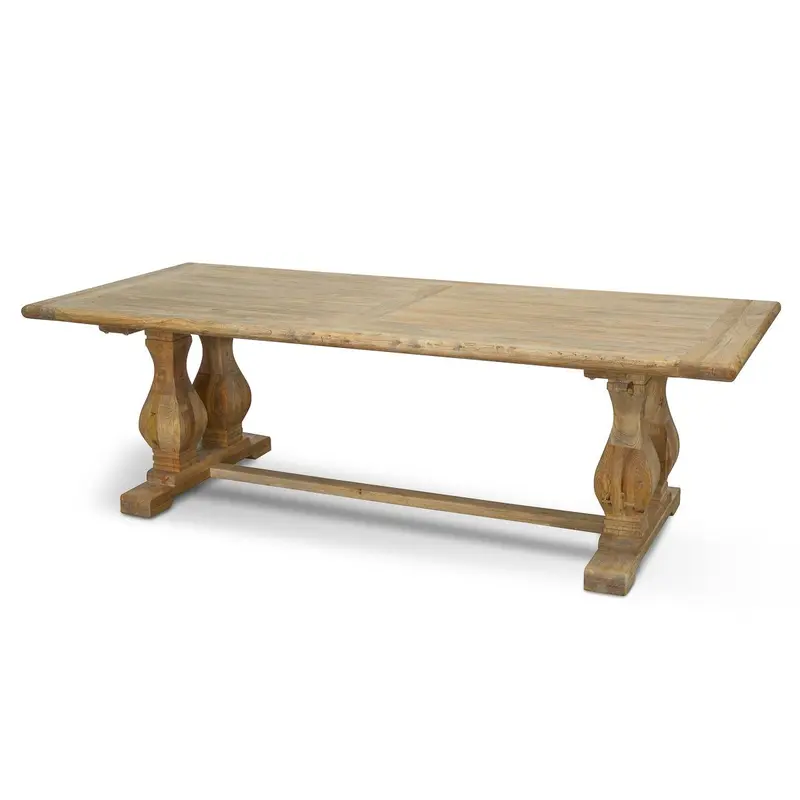 CDT560 Wood Dining Table 2.4m - Rustic Natural