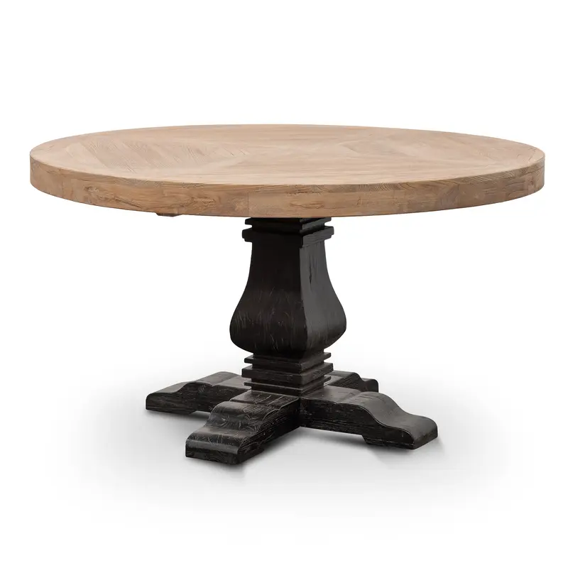 CDT6067 1.4m Natural Round Dining Table - Black Base