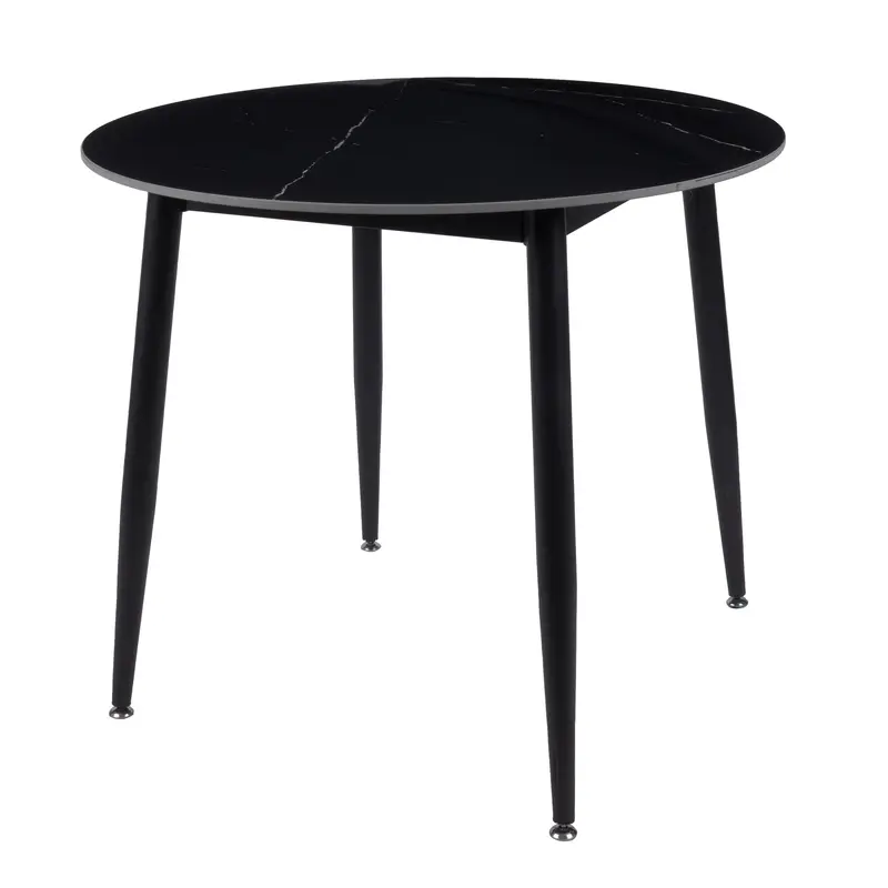 Fiore 90Cm Diameter Black Marble/Sintered Stone Top Table