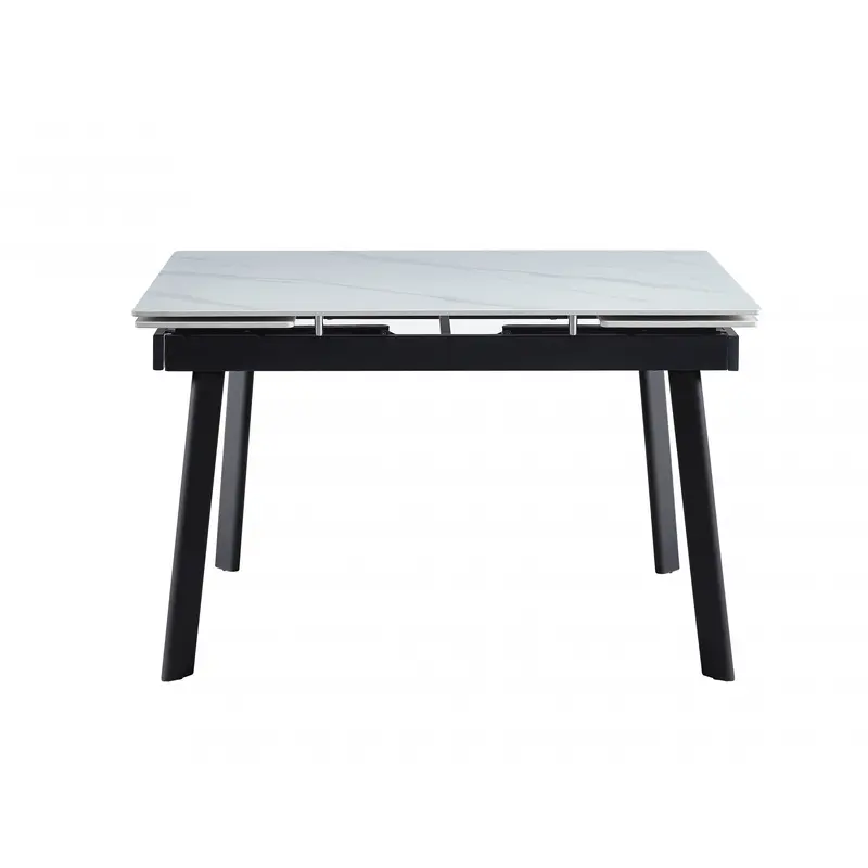 Clara Large Extension Dining Table Snow White Ceramic