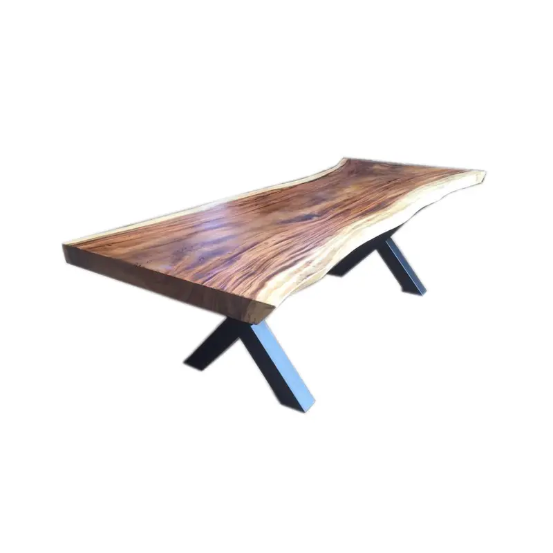 Fortis Suar Wood Dining Table With Natural Edge (Ready To Ship) Showroom Demo