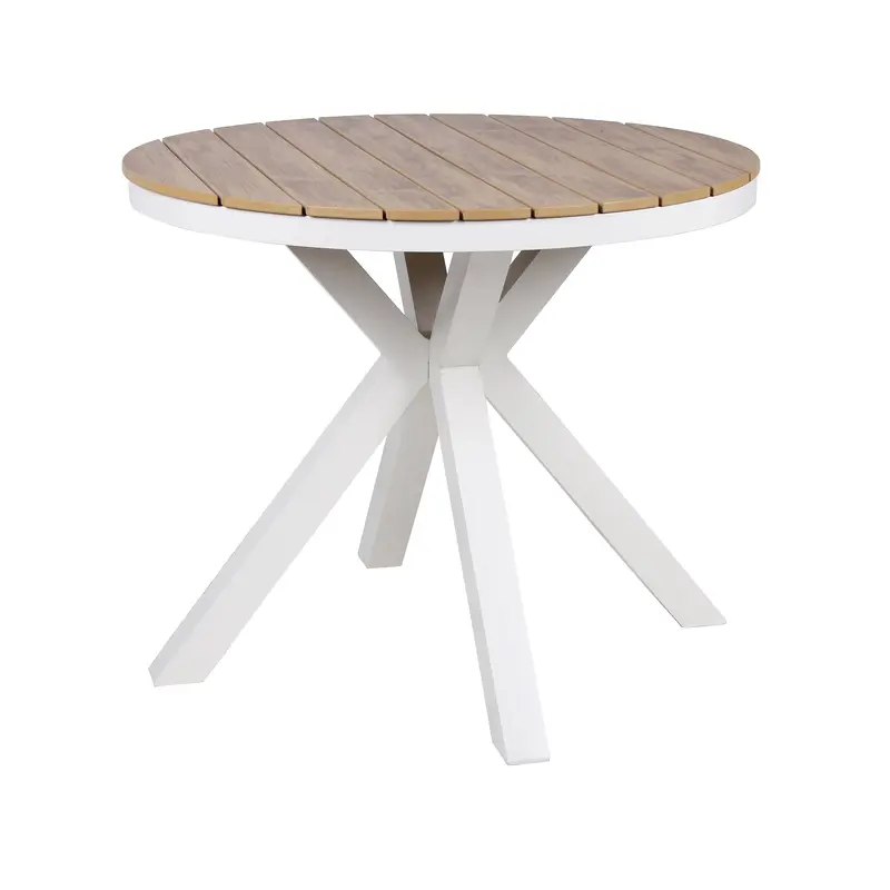 CDT10308-ID 90cm Round Sand White Outdoor Dining Table - Natural