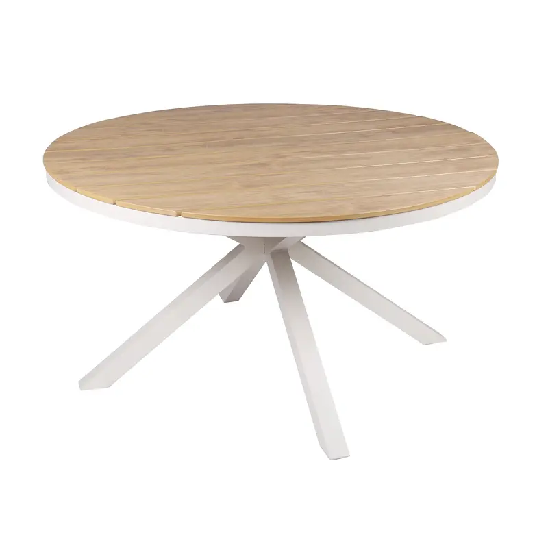 CDT10310-ID 1.4m Round Sand White Outdoor Dining Table - Natural