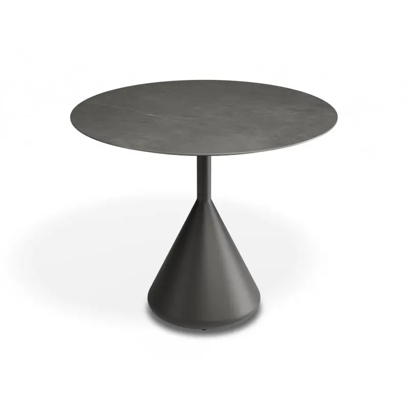 Kora Cafe Table 90cm Dia - Outdoor - Charcoal - Basalt Ceramic Top