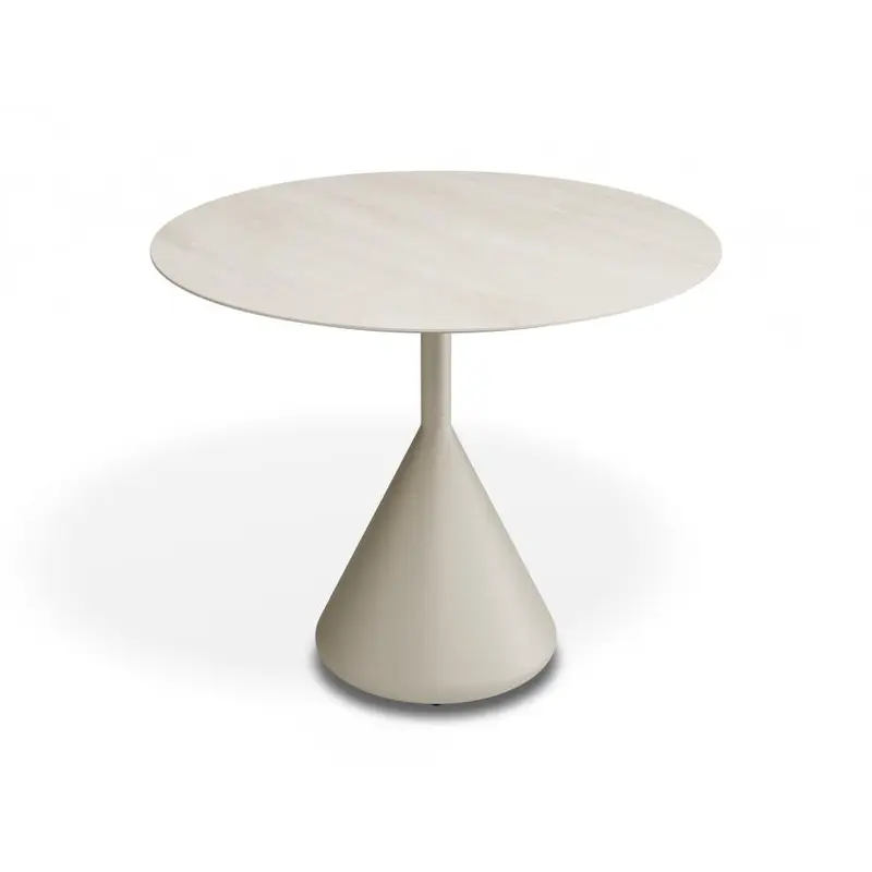 Kora Cafe Table 90cm Dia - Outdoor - Latte - Dune Ceramic Top