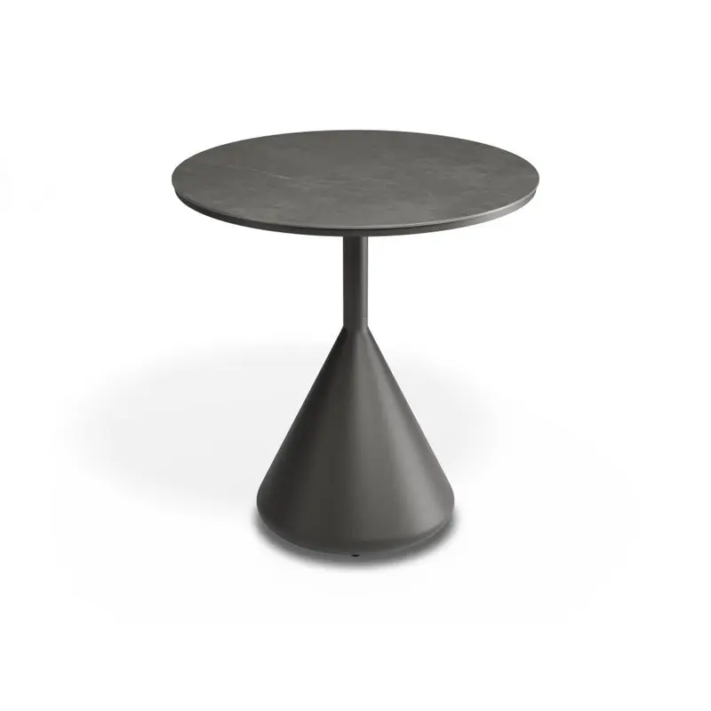 Kora Cafe Table 71cm Dia - Outdoor - Charcoal - Basalt Ceramic Top