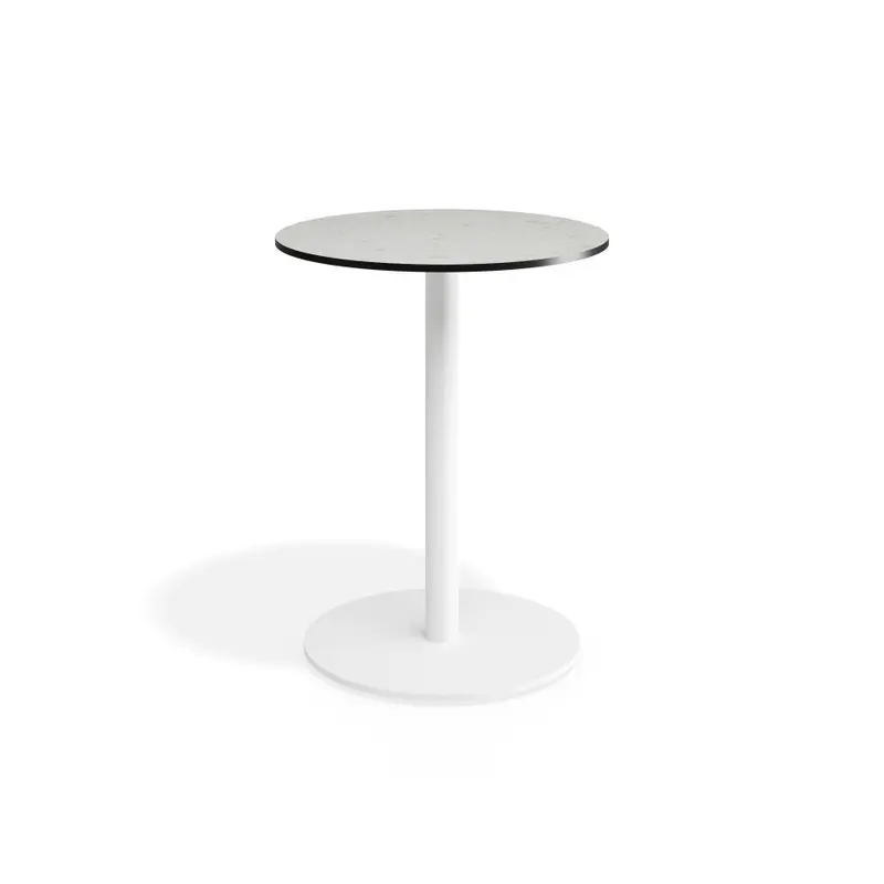 Roku Solara Compact Laminate Cafe Table - Outdoor - White - 60 Dia Top