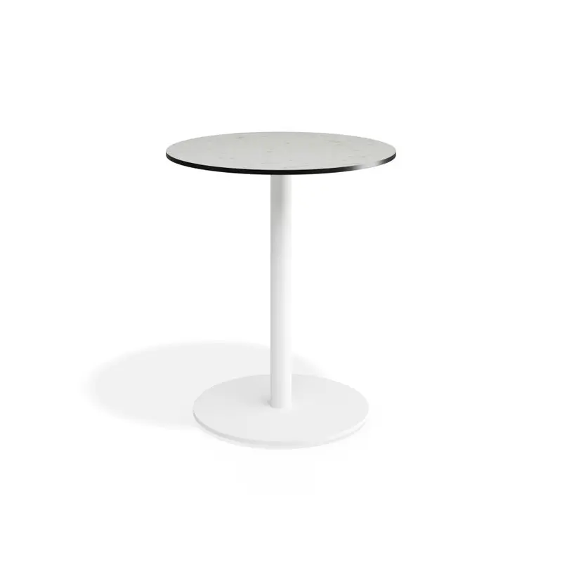 Roku Solara Compact Laminate Cafe Table - Outdoor - White - 65 Dia Top