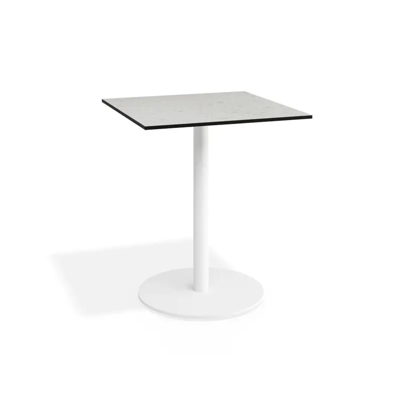 Roku Solara Compact Laminate Cafe Table - Outdoor - White - 65x65 Top