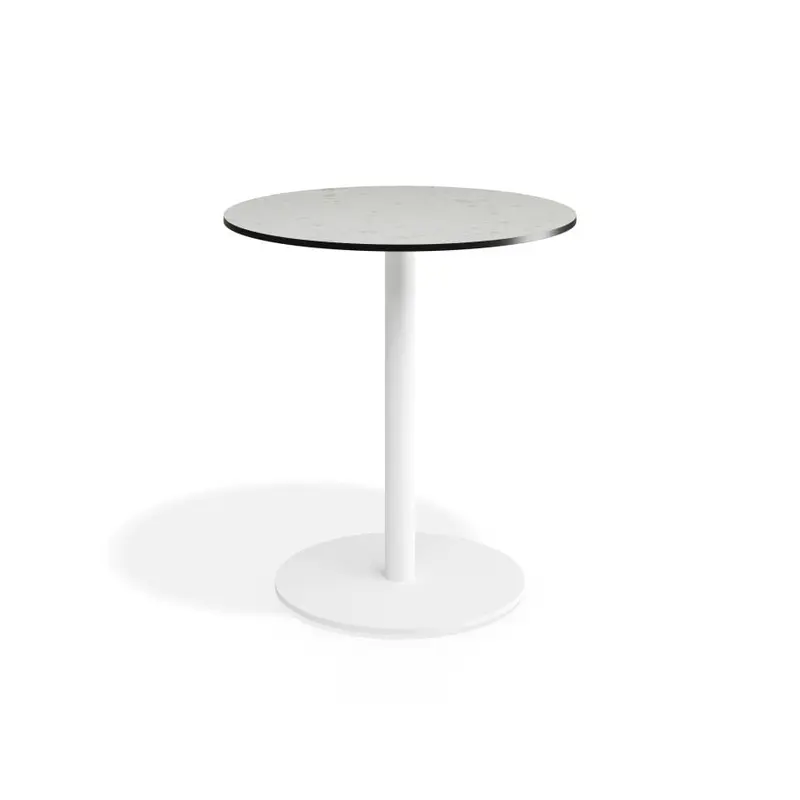 Roku Solara Compact Laminate Cafe Table - Outdoor - White - 70 Dia Top