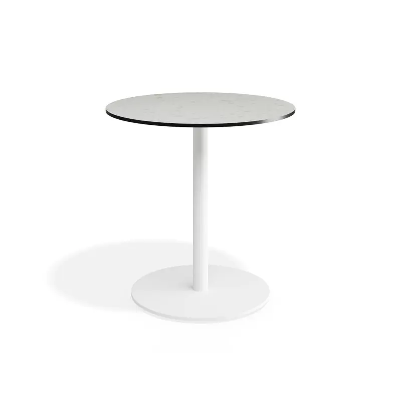 Roku Solara Compact Laminate Cafe Table - Outdoor - White - 75 Dia Top