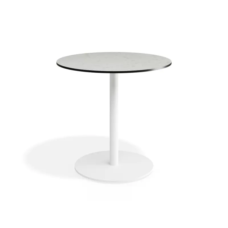 Roku Solara Compact Laminate Cafe Table - Outdoor - White - 80 Dia