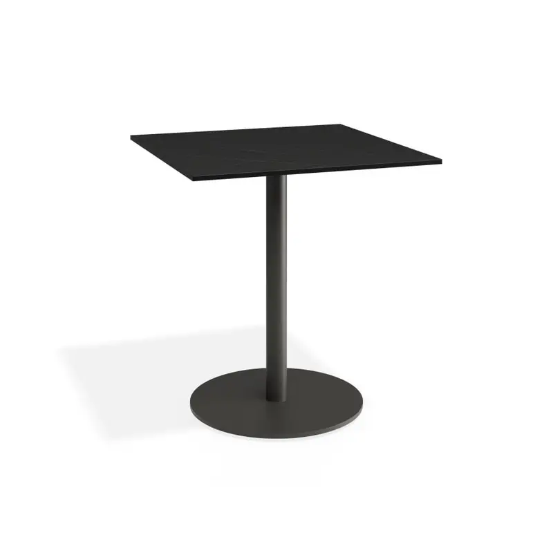 Roku Solara Compact Laminate Cafe Table - Outdoor - Charcoal - 70x70 Top