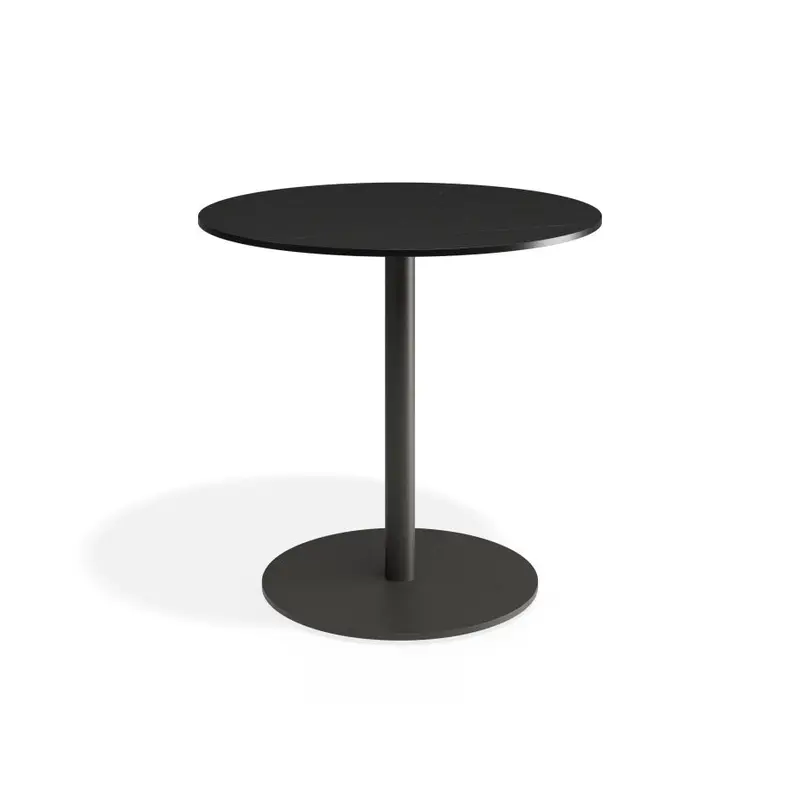 Roku Solara Compact Laminate Cafe Table - Outdoor - Charcoal - 80 Dia