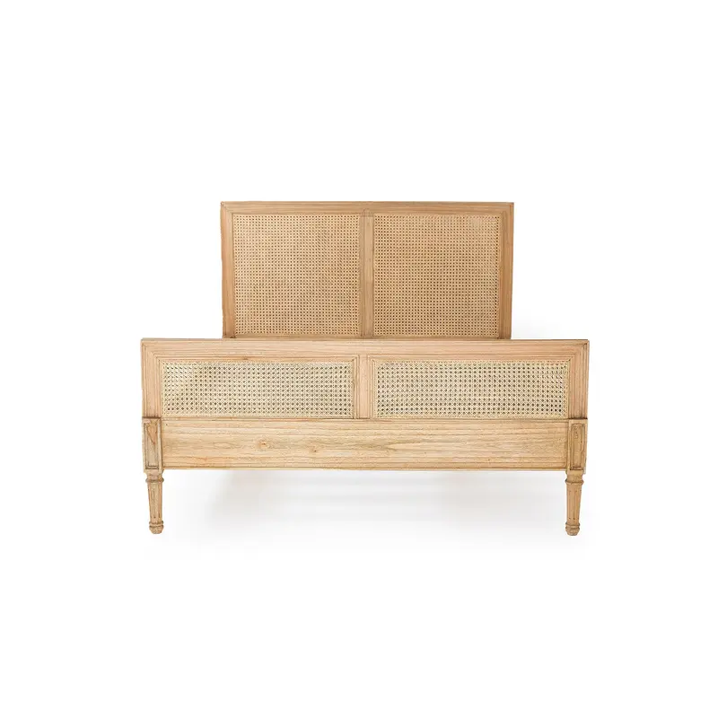 Harrison Cane King Single Bed - Weathered Oak